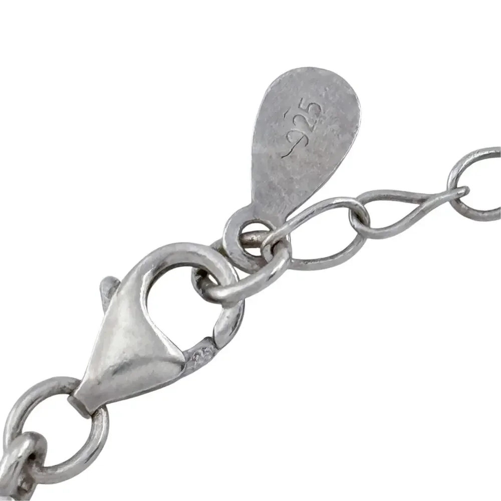 Vintage Sterling Silver 925 Cubic Zirconia Heart Bracelet 7-8